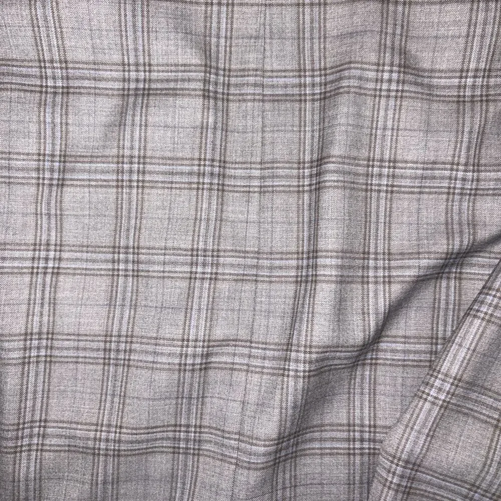 Hart Schaffner Marx Suit Mens 46L Grey Blue Glen Plaid Dillards USA Made NY Fit